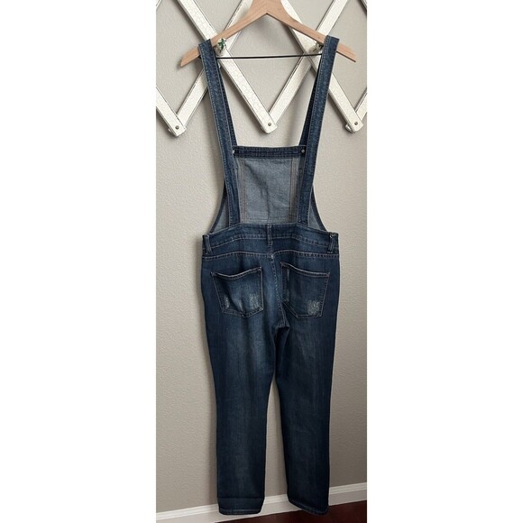 Free People size 27 Distressed Stretch Denim Overalls - Picture 8 of 13